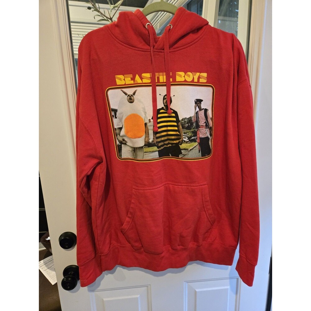 Unisex XL Urban Outfitters Beastie Boys Graphic Oversized Hoodie Sweatshirt red
